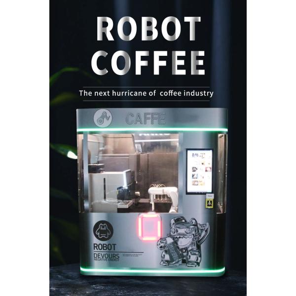 Robot Barista Vending Machine for Coffee and Bubble Tea with 6 Flavors