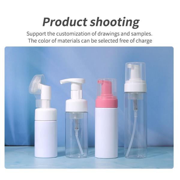 Sealing Type White Plastic Shampoo Bottles 100ml - 200ml Foam Pump Bottle With Foam Pump Head