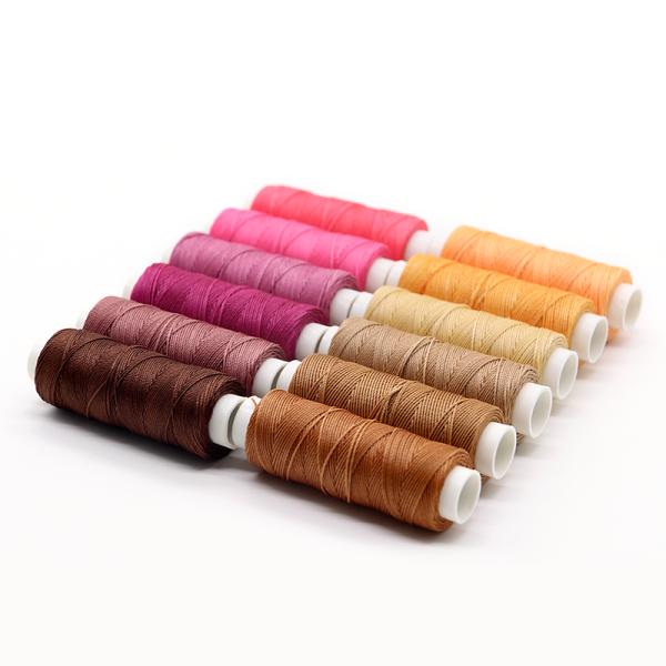 12g 60m Spun Yarn Sewing Hand Stitching Waxed Thread for Leather DIY 80 Colors Custom Made
