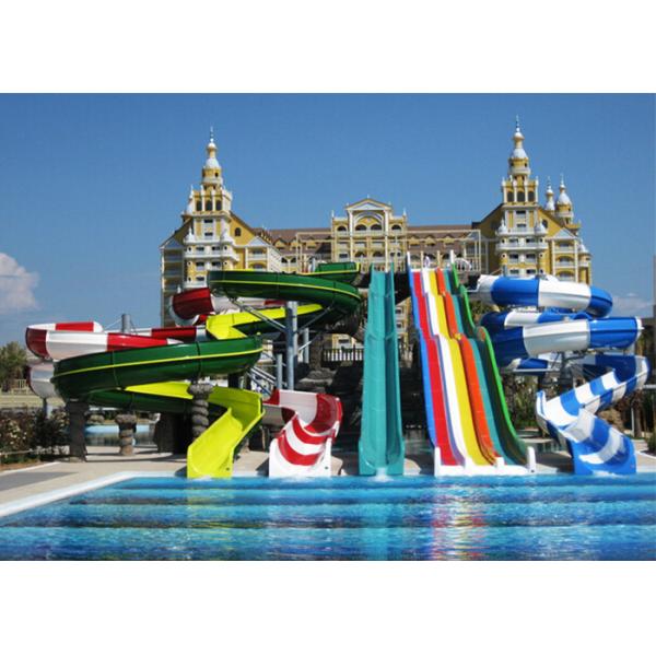Fiberglass Open Spiral Water Slide Anti - UV 6-8mm Normal Thickness For Swimming Pool