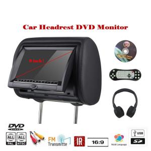 China Pillow TFT LED Car Headrest DVD Monitor Custom Made Language Menu Remote Control on sale