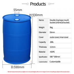 China Liquid Transport Transparent Plastic Barrel Drum 200L With Galvanized Steel Cage on sale