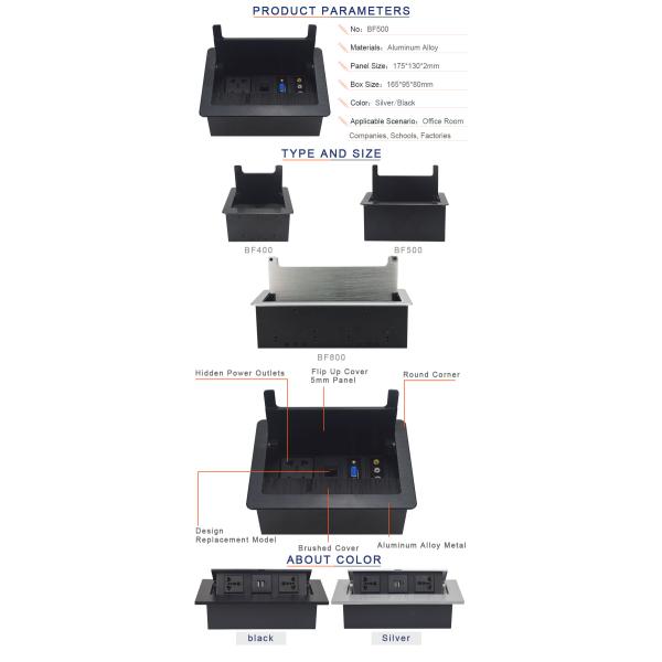 Universal power strip brush office hidden table power outlet