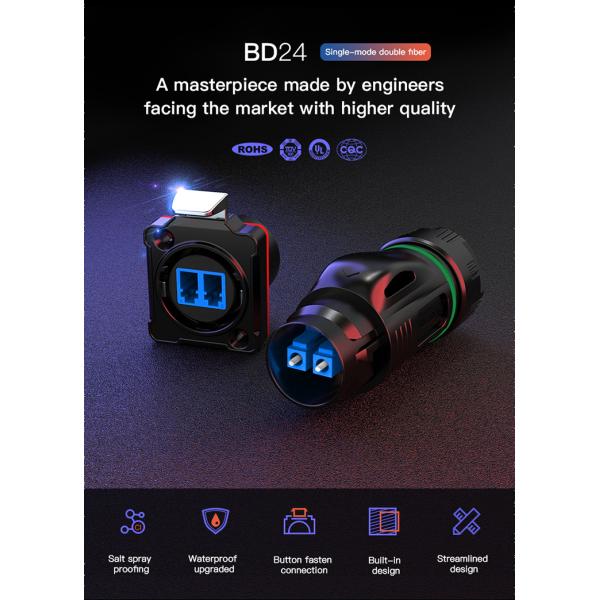 CNLINKO M24 Plastic IP68 Waterproof LC Male Female Connector Circular Fiber Optic Connector