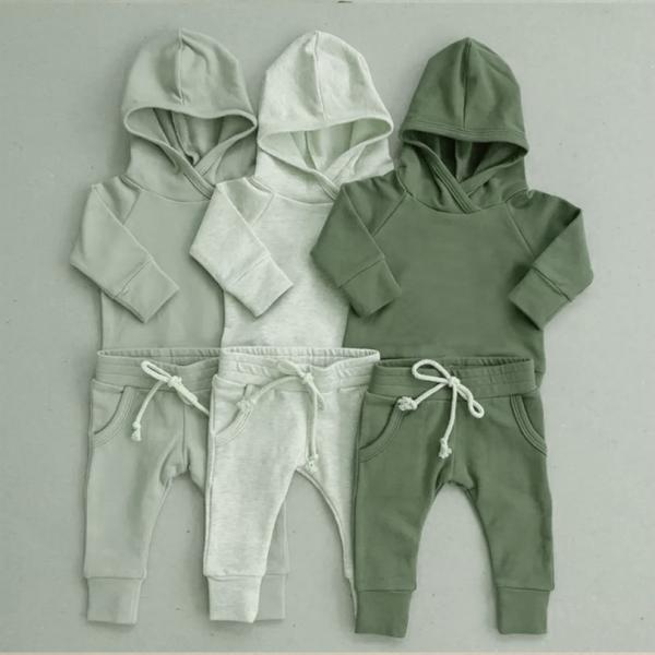 French Terry Fabric Custom Pullover Sweatshirt Top And Pant 260gsm 16T