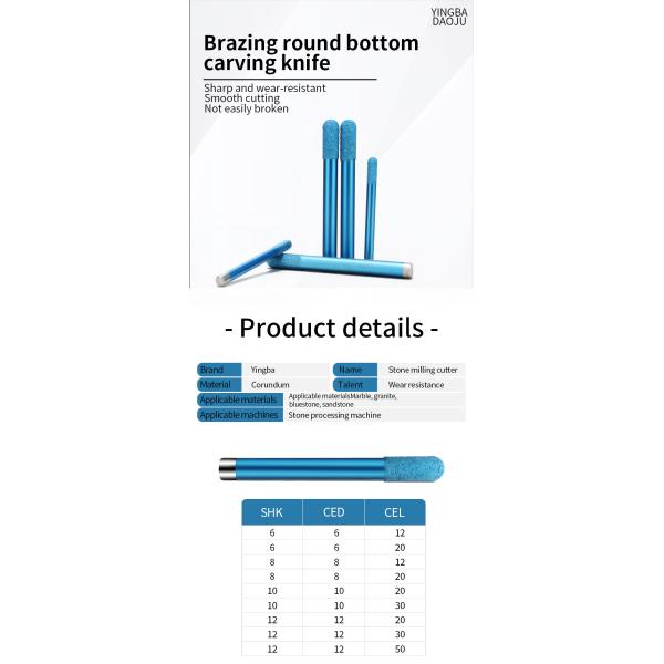 High Quality CNC Tools Circular Vacuum Brazed Stone Carving Drill Bits Diamond Core Drill Bits Coated Marble Carving Drill Bits