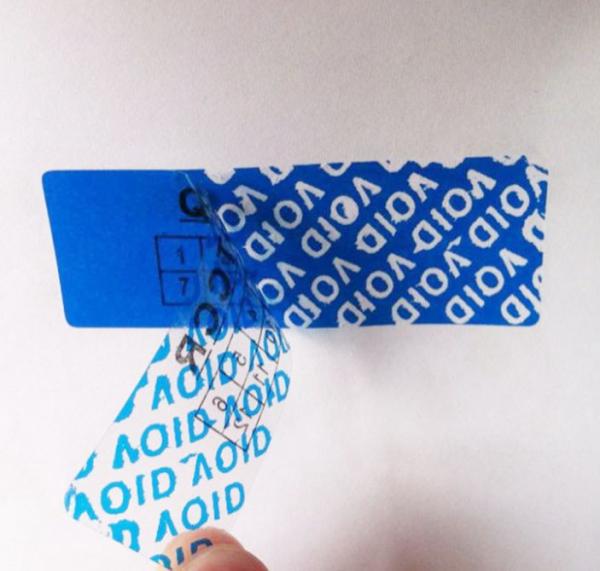Buy Custom Blue Tamper Evident Security Labels Warranty Void If Removed at wholesale prices