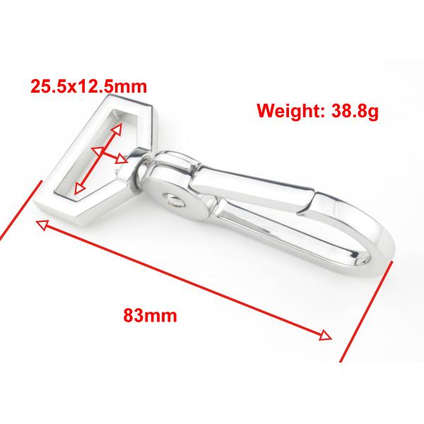 25.5mm Metal Snap Clips Customized Design , Different Size Swivel Hooks For Handbags