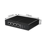 Industrial Fanless Mini Computer Linux Intel N100 DDR4 16G RAM 4LAN Dual COM
