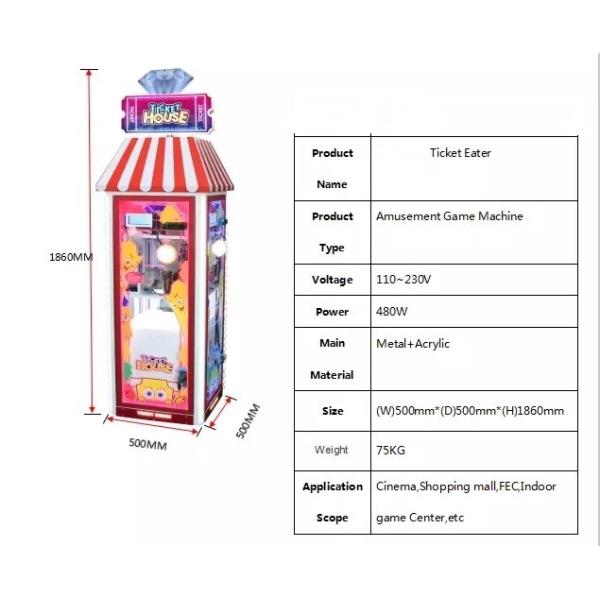 Floor Standing Ticket Eater Machine Double Side Design Transparent And Strong Recognition Degree