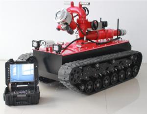 China HMRBVT01 Tracked Fire Fighting Robot Remote Control With Double Water Belt Supply on sale