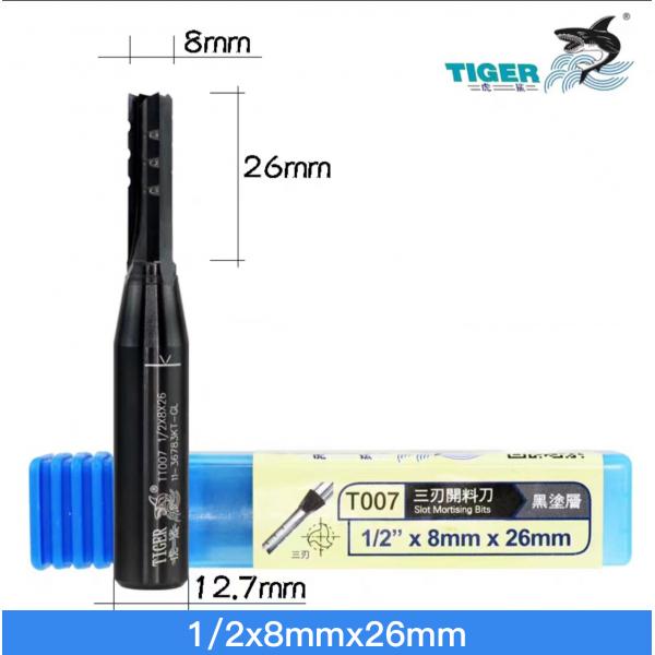 Tiger 1 /2*6mm*22mm Three Blade Woodworking Straight Blade T007 Carving Machine Slotting Woodworking Milling Cutter
