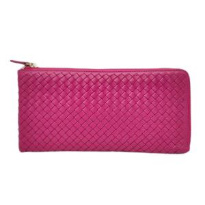 China Ladies PU Leather Clutch Wallet Pink Long Purses WA12 on sale