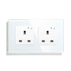 Double Frame Smart Wifi Socket Plug 13A Uk 3 Pin Mini Socket Tuya Voice Control