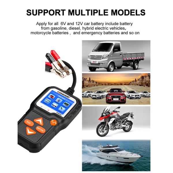 Polish Persian KW650 Car Motorcycle Battery Voltage Tester Free Update With Printer