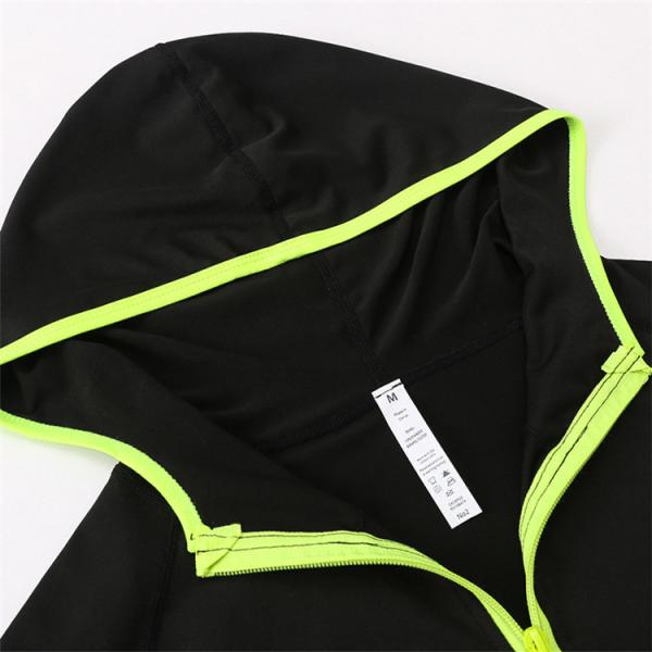 Fitness yoga training run matching color zip-up hoodie quick dry coat