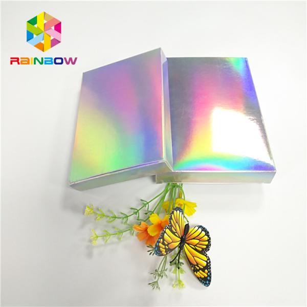 Rectangle Folding Hologram Paper Packaging Box For Cosmetics Eyelash Brush Facial Mask