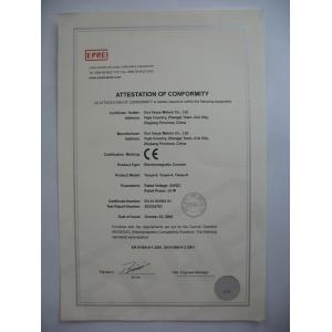 Cixi Yaoye Instrument Co., Ltd. Certifications