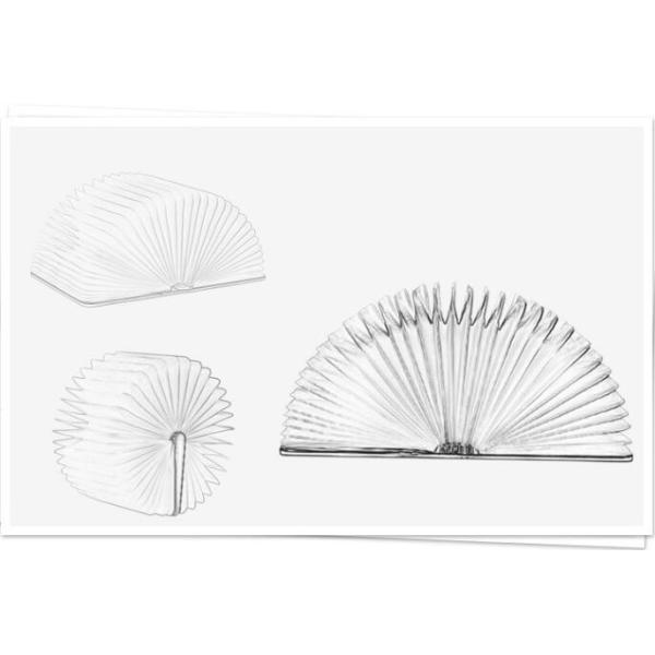 Wooden Mini USB Chargeable Fold Book Sharp Led Light With Creative Bluetooth Speakers