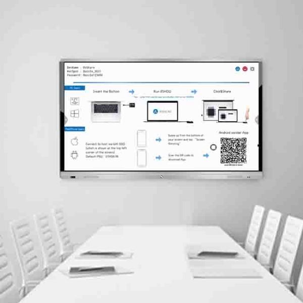 110in Smart Interactive Flat Panel 4K UHD Panel Smart Board With Android Windows System