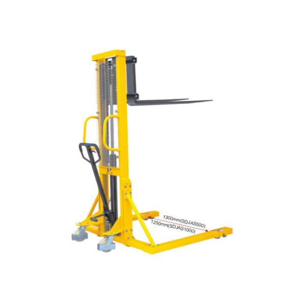 Adjustablemanual Hydraulic Pallet Stacker , Straddle Stacker Forklift High Efficiency