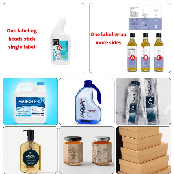 SUS 304 Automatic Single Side Barrel Bucket Labeler Flat Surface Bottle Labeling Machine