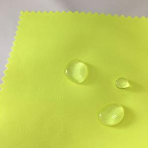 China Polyester Fluorescent Reflective Water Risistance PU Membrane Rain Suits Fabric on sale