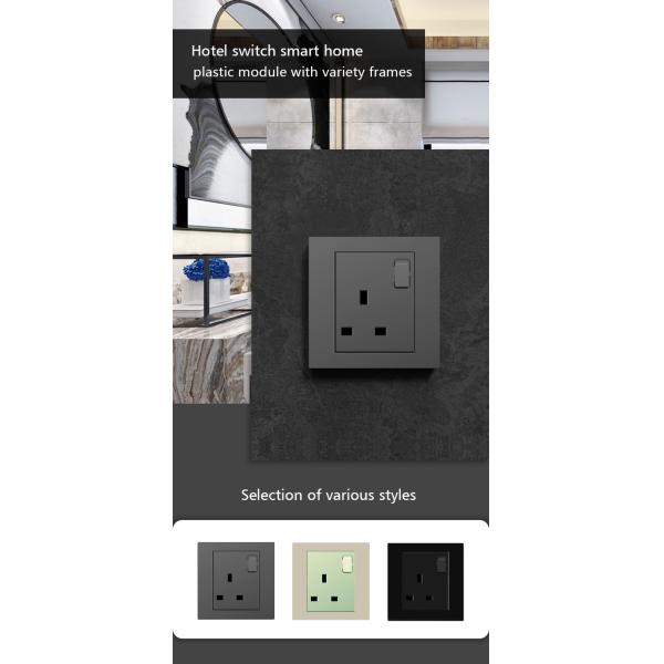 13 Amp British Standard Power Socket PC Black / Champagne / Grey