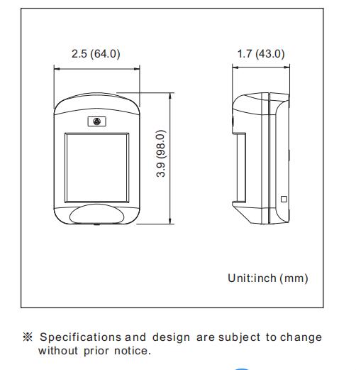 Low Power Alert Passive Infrared Detector Dual Element Easy To Instal