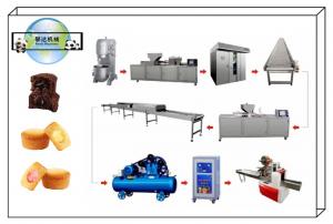 China Semi Automatic Cup Cake Custard Production Line Economic Semi Auto Cupcake Muffin Production Processing Line Machine on sale