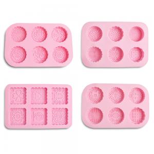Quality 2oz Mooncake Glycerin Chocolate Silicone Mold Pan 4 Type Kitchen Baking Tools for sale