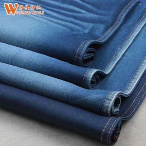 Quality Non Slub Cotton Polyester Spandex Yarn Dyed Denim Fabric Dark Blue for sale