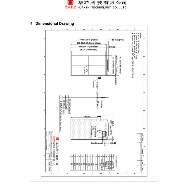 4.3 Inch AMOLED Display Module 540*960 Dots MIPI Interface Driving Ic RM69032 260 C/D