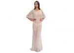 Champagne Beaded Lace Long Middle Eastern Prom Dresses For Bride Bridesmaid