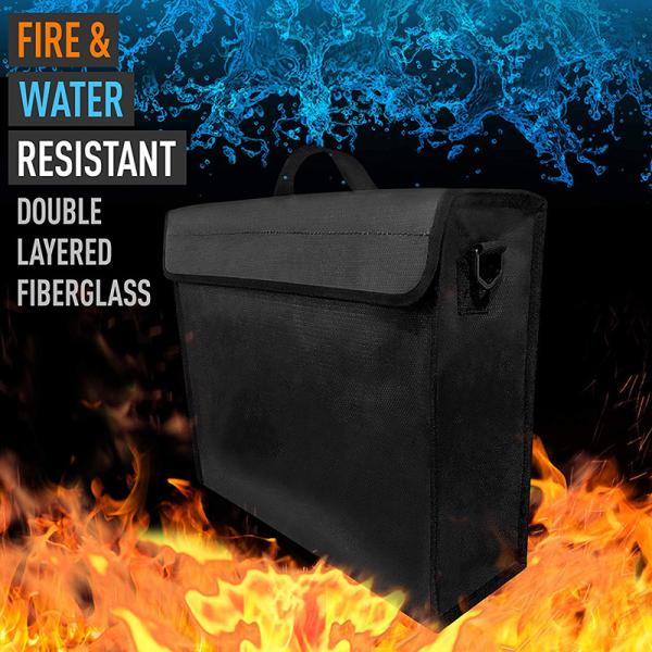 Double Layered Fiberglass Fireproof Bag Water Repellent With 3 Back Pockets