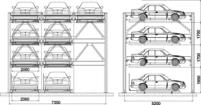 Smart Puzzle Car Parking System Two Levels Automatic Parking Equipment