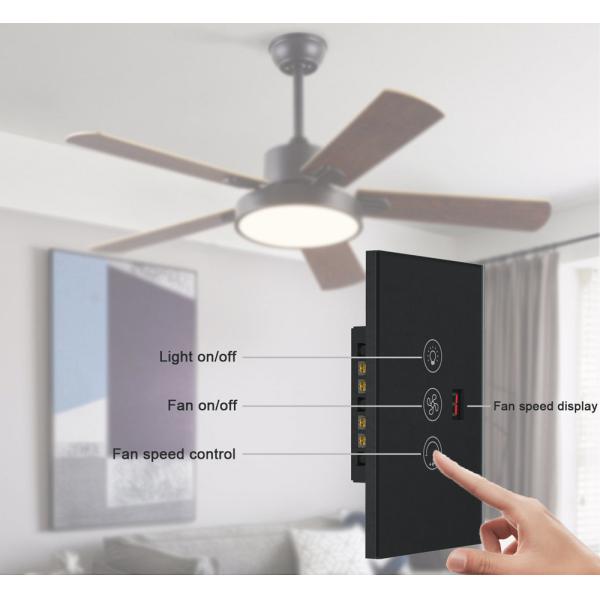 Glomarket Tuya Wifi Smart Fan Switch Voice Control For Fan Speed / Light On Off