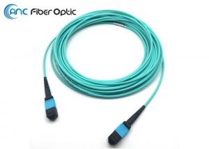 Quality MPO To MPO Fiber Optic Cable Assemblies 12 Fiber OM3 50/125 Round Cable for sale