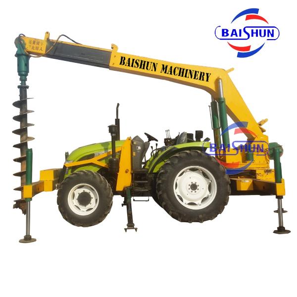 Hot sales pole erection crane and hydraulic auger machine for solar power project