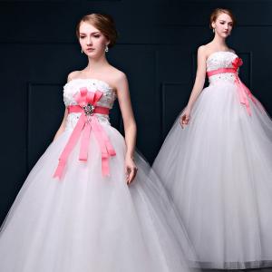Quality Pink High Waist Lace Straps Rose Butterfly Sashes Wedding Dress Wholesale Wedding Dress for sale