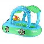 Cartoon Car Inflatable Float Boat With Sunshade PVC Ring Tube For Infants 30*22"