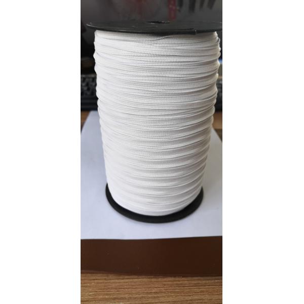 0.4 Cm White Flat Elastic Rope / Stretchy Elastic String Latex Ribbon