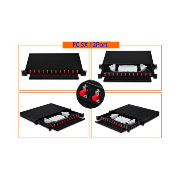 19 Inch 12 Core Single Mode Optical Cable ODF ST / LC Rack Mounted