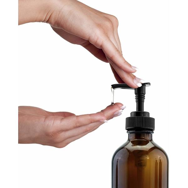 PET Brown 500ml Plastic Lotion Bottle With 28MM Black Pump