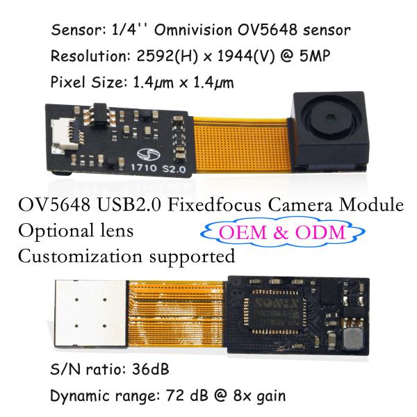 5MP OV5648 FF 1080P Full HD WDR Wide Angle USB CMOS Smartphone Camera Module