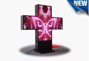 Quality Asynchronous Control Cross Programmable LED Sign , 2 Side 3D LED Video Display Panels for sale