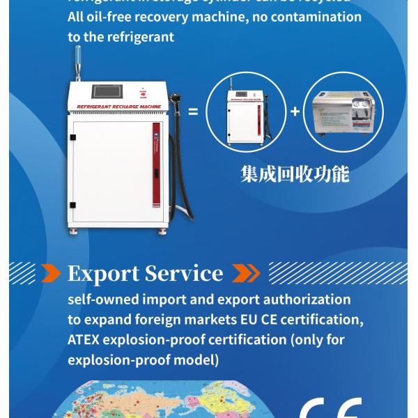 R134a Chiller Refrigerant Recharge Machine Vapor Recovery Unit Fully Automatic Ac Recovery Charging Machine