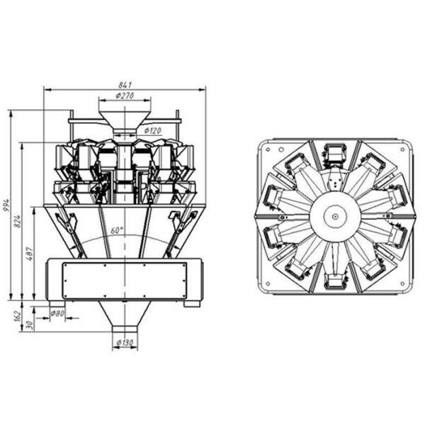 Dimple Plate 50g 60Hz Multi Head Packing Machine
