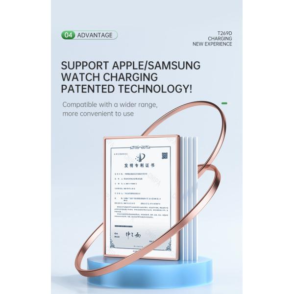 Black White Zinc Alloy Multifunctional Apple Fast Magnetic 4 In1 Wireless Charging Station Compatible With Samsung Apple