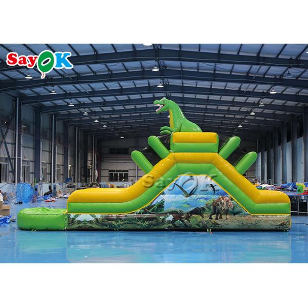 Inflatable Jumping Bouncer Inflatable Dinosaur Slide Themed Inflatable Water Slide 9.3x2x3.5mH Logo Printing